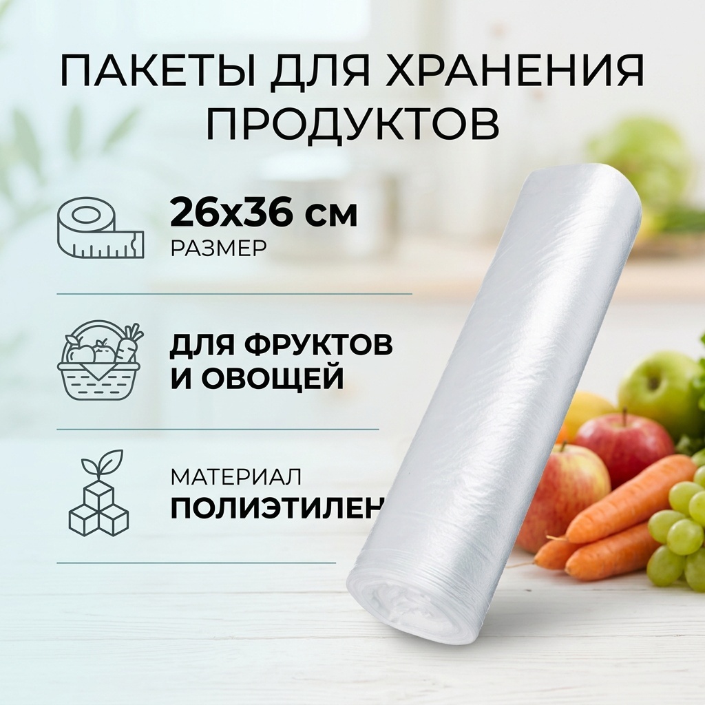 Пакет 199951605 для фруктов и овощей, для хранения продуктов, универсальное