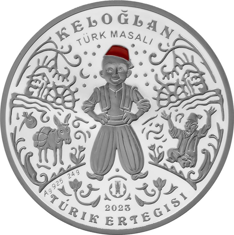 Монета Kelоğlan (500 тенге) вес 24 г серебро, без вставок