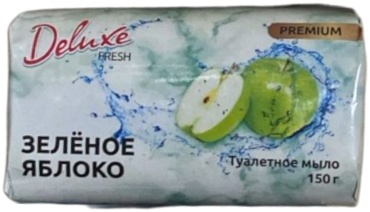 Кусковое мыло туалетное DELUXE Зеленое яблоко 150 г