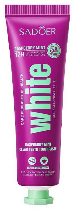 SADOER зубная паста Raspberry Mint Freshening Toothpaste - Освежающая зубная паста с малиной и мятой 30 г