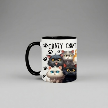 Кружка IDEA CRAZY CAT, 355 мл, керамика, 1 шт.