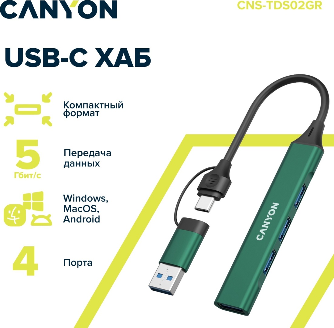 Док-станция Canyon DS-02 зеленый