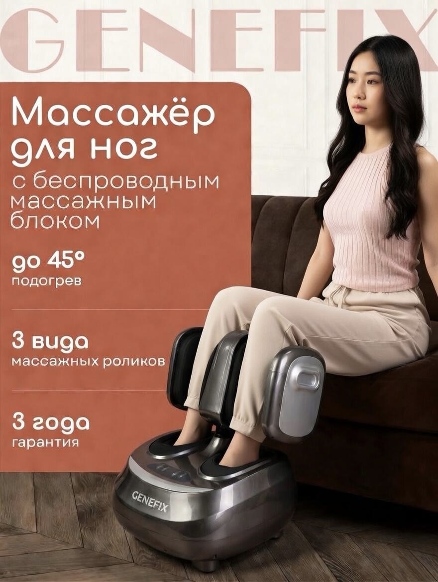 Массажер GENEFIX GG Relax напольный 3D-массаж, вибрационный, разогревающий, воздушно-компрессионный