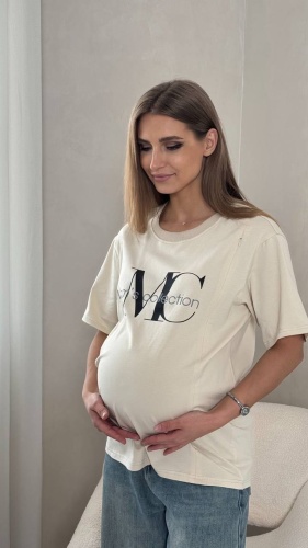 Футболка Moms Collection бежевый, песочный