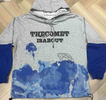 Худи серый, мультиколор