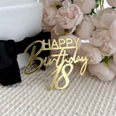 Happy birthday 18 топперы для торта 1 шт
