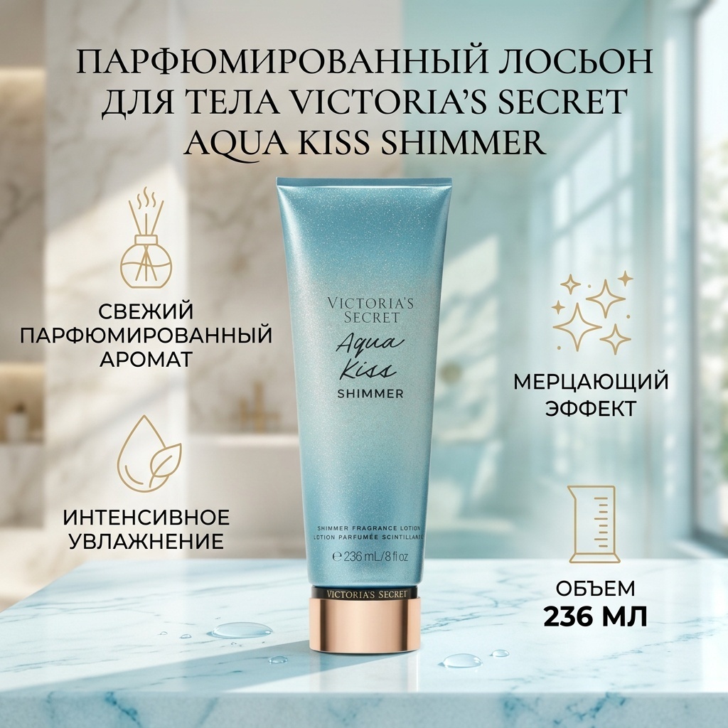Victoria’s Secret Aqua Kiss Shimmer лосьон для тела 236 мл