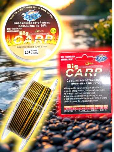 Леска TAIFUN монофильная Taifun Леска Big CARP 0.20mm 100 метров 0.2 мм черный, оранжевый
