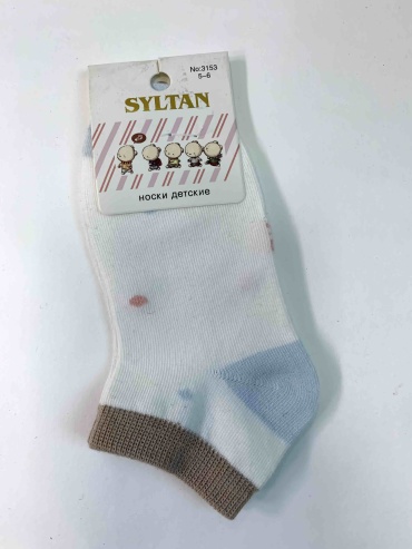 Носки SYLTAN 3153 белый, голубой 18, 20