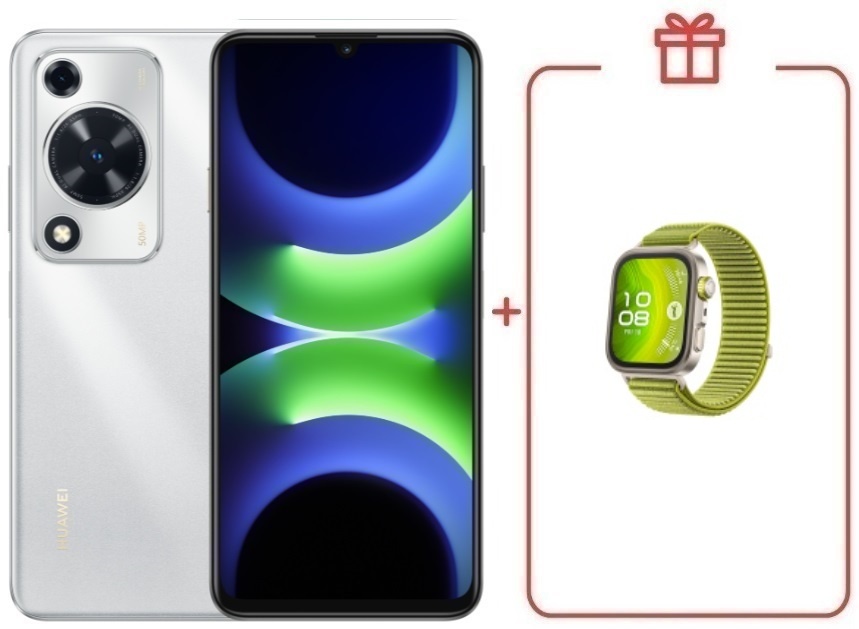 Смартфон Huawei nova Y63 4 ГБ/128 ГБ серебристый + подарок