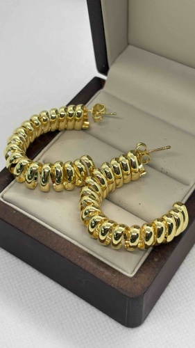 Серьги 18 КАРАТ титан, без вставок