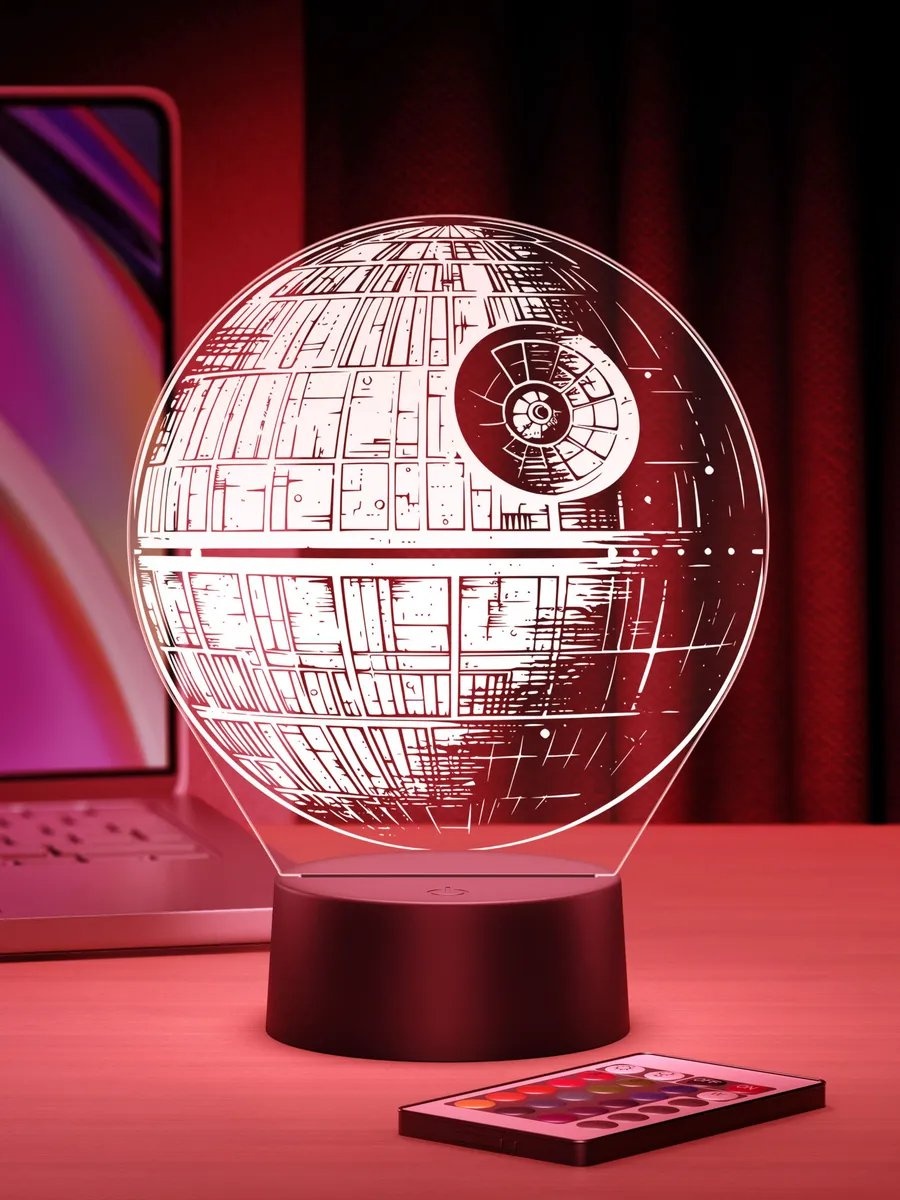 Ночник детский в USB разъем Ночник Звезда Смерти Star Wars, разноцветный
