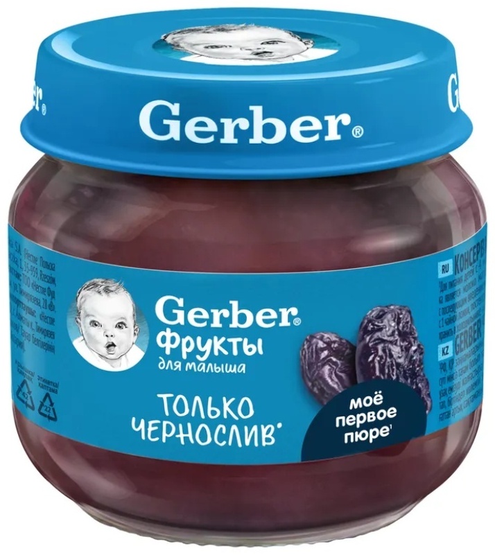 Детское пюре Gerber чернослив 80 г, с 4 месяцев