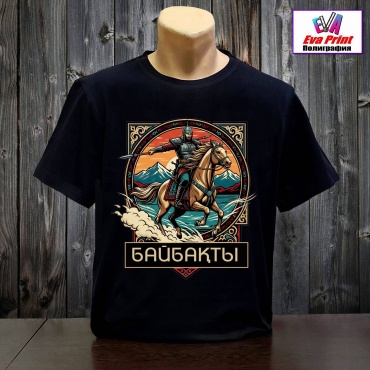 Футболка Eva Print Байбақты, батыр черный