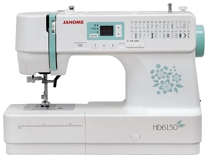 Швейная машина Janome HD 6130 белый, зеленый