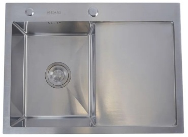 Кухонная мойка Milana M6548R 65х48х23 см, нержавеющая сталь, тон серебристый