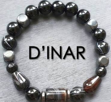 D‘INAR длина 18 см натуральный камень, агат, гематит