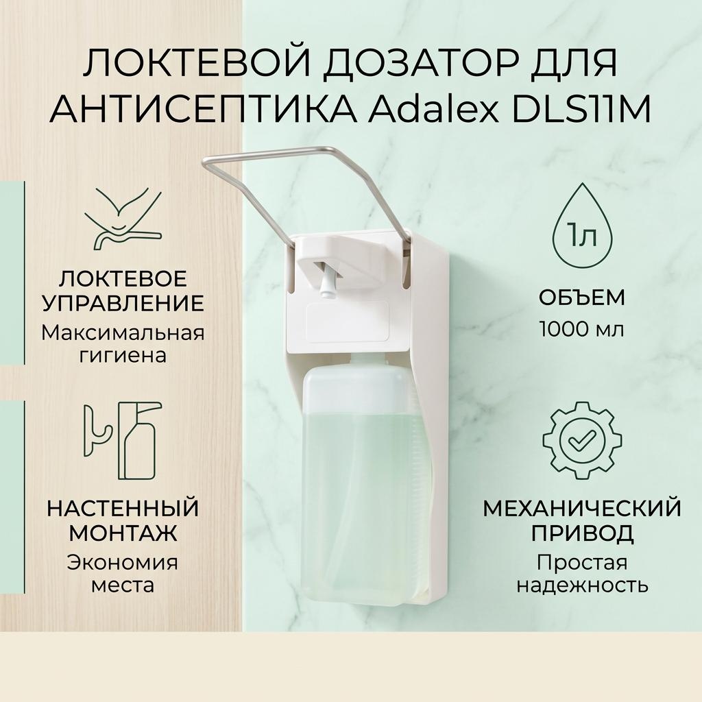 Дозатор локтевой для антисептика Adalex 1000 мл DLS11M