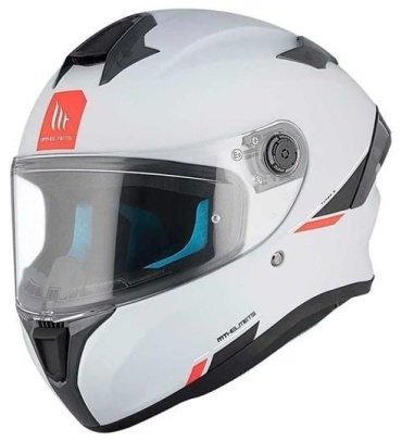 MT Helmets FF106B TARGO S SOLID A0 GLOSS PEARL WHITE белый M