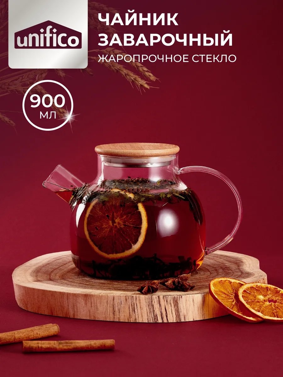 Чайник Unifico 211671407 0.9 л, стекло
