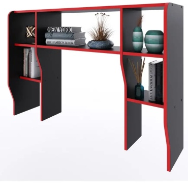 Полка ADKmebel Quartero43, 120х25x80 см, красный, черный