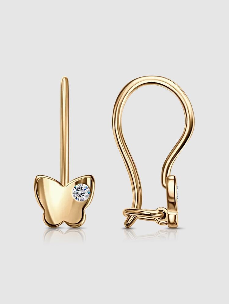 Серьги Lucente EAR-LU-585-201802 вес 0.894 г золото, фианит