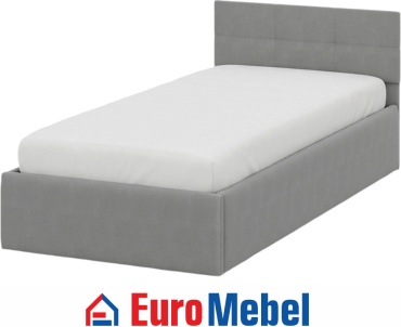 Кровать Euromebel КР 4 односпальная, 90x200 см (без матраса, без подъёмного механизма) серый