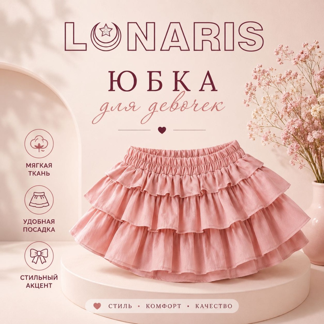 Повседневная юбка Lunaris розовый