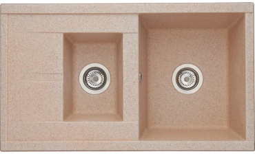Кухонная мойка Акватон 1A716232DE220 87х51х20 см, искусственный мрамор, тон песочный