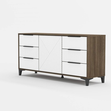 Комод GreenMebel Palau, 150.20x40x70 см, белый, коричневый