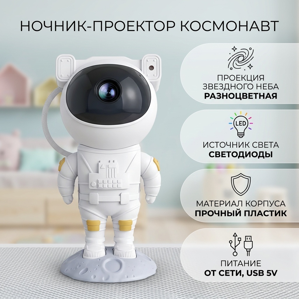 Ночник детский настольный 3SENIM24122023, разноцветный