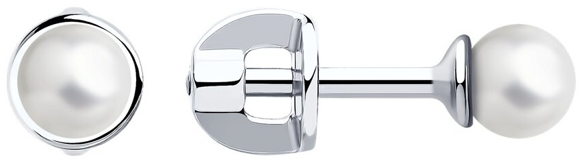 Серьги SOKOLOV 94020547 вес 1.08 г серебро, жемчуг