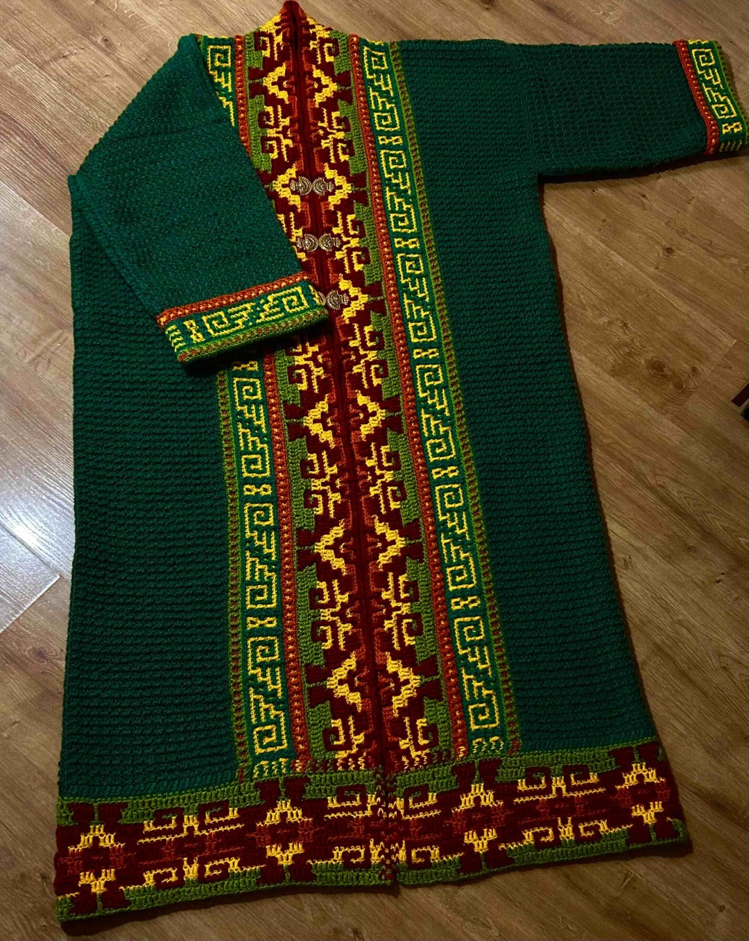 Кардиган зеленый, мультиколор