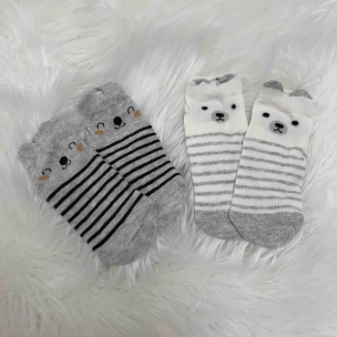 Носки 30350226_456514297 2 пары серый, белый 5-6 лет