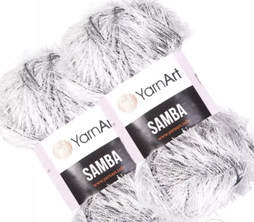 Моток YarnArt SAMBA A-64 бело черный 150 м 100 г