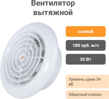 Вытяжной вентилятор KLAUS осевой D150 мм 30Вт, KE39315