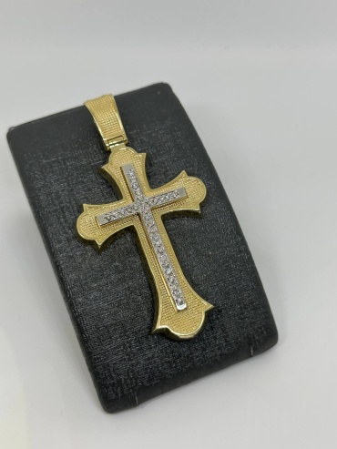 Крестик SAR JEWELRY Aro_E1_9297 вес 22.71 г золото, фианит