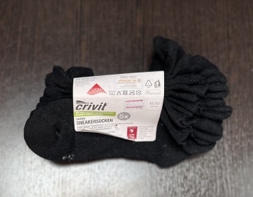 Носки Crivit 5 пар черный 41-42, 43-44