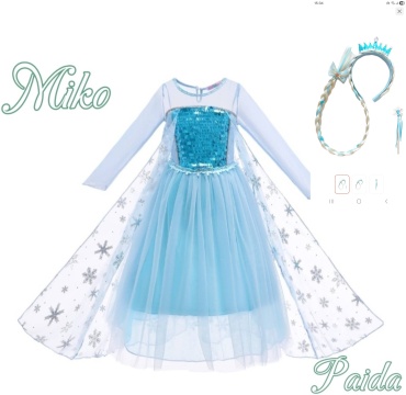 Платье Холодное сердце Платье Эльзы с аксессуарами MIKO голубой