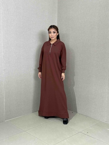 Повседневное платье Hidjab style коричневый
