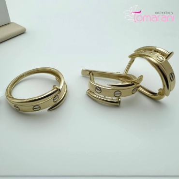 Tomarani collection TC_КР_Гвоздик_Комплект_16.5размер_3 вес 4.9 г золото, без вставок