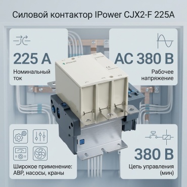 IPower силовой контактор 225 АA, CJX2-F 225A AC 380V