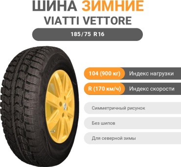 Viatti Vettore Brina V-525 185/75 R16 104R без шипов