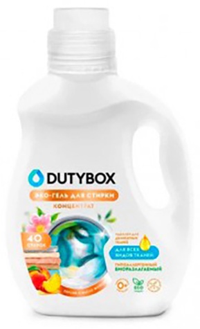 DutyBox Персик и масло жожоба, Эко-гель для стирки Концентрат (40 стирок) 1 л
