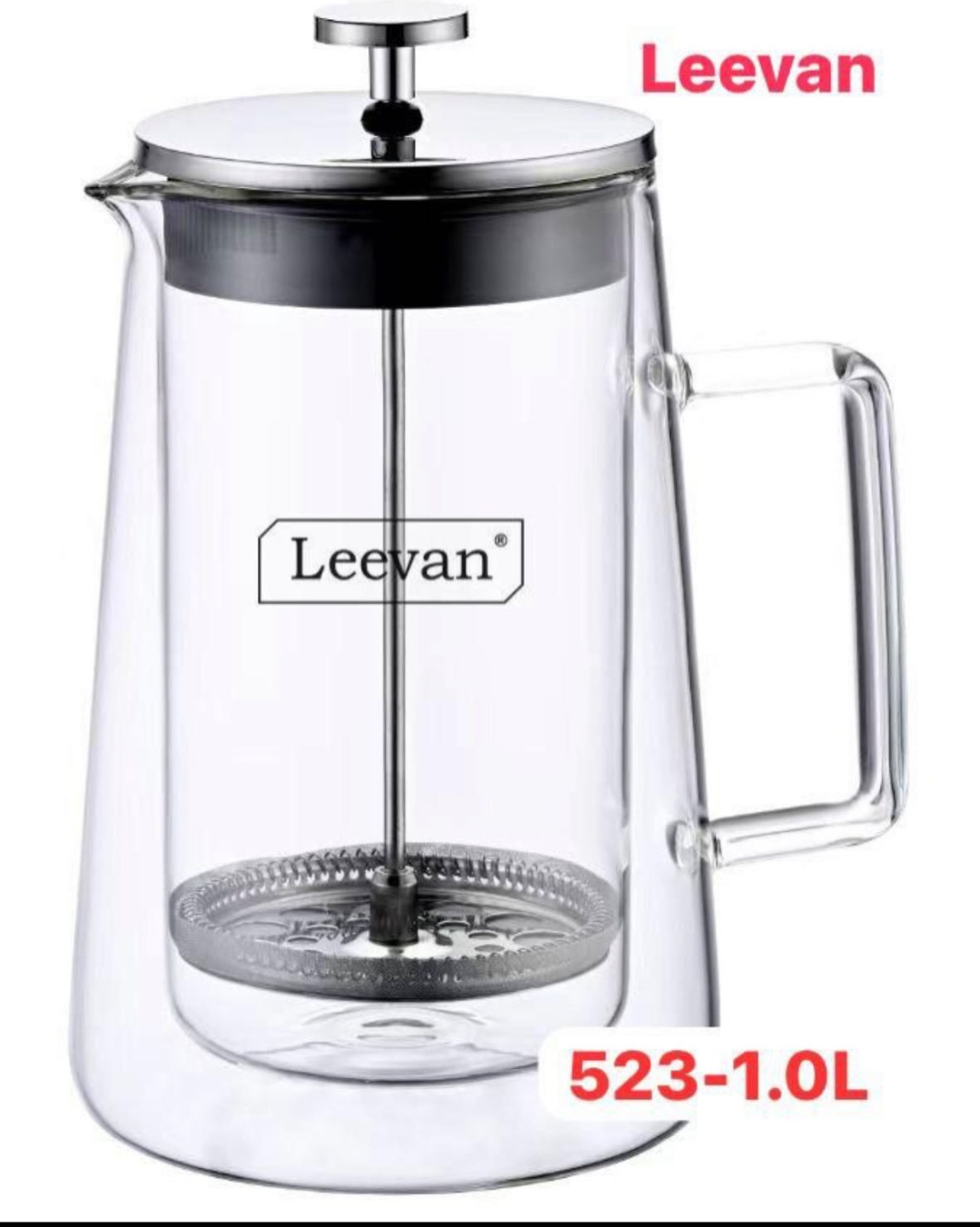 Френч-пресс Leevan LV-523 1000 мл, жаропрочное стекло