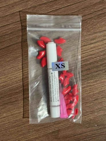 Когти накладные, вид животного: кошки весом 0.5-2.5 кг, красный XS