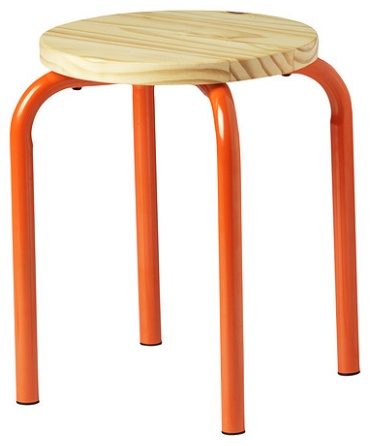 Табурет IKEA DOMSTEN, 45x34x34 см, оранжевый 1 шт.