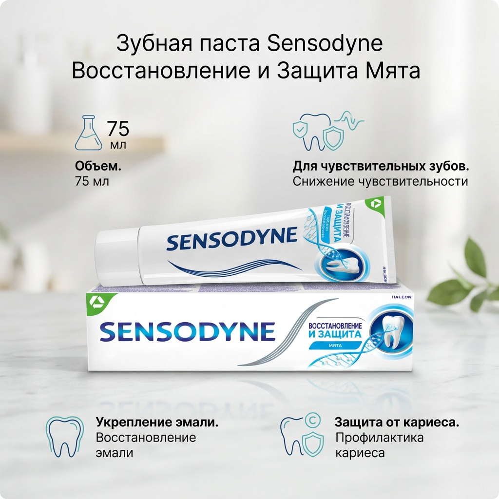 Sensodyne зубная паста Восстановление и Защита мята 75 мл