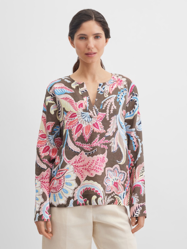 Блузка GERRY WEBER коричневый, мультиколор