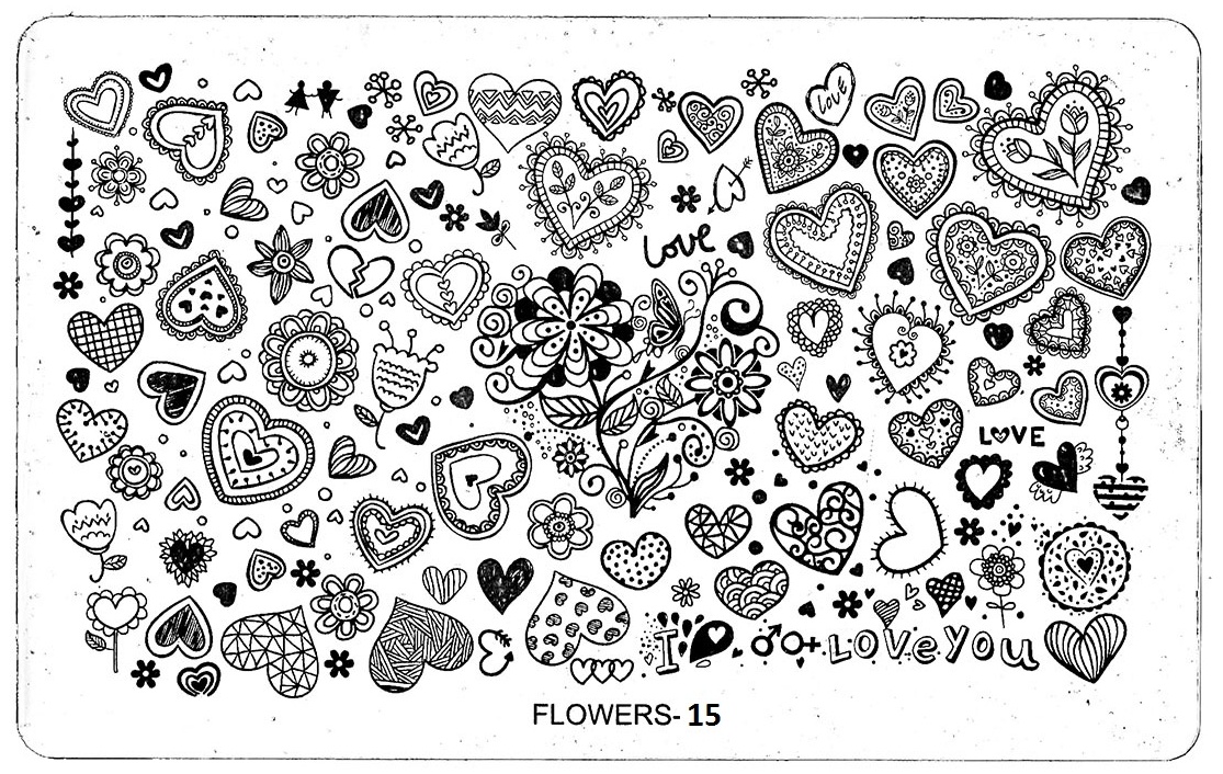Pinky пластины FLOWERS 15